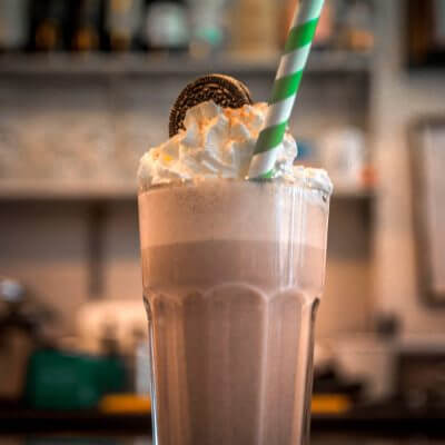 Image of a chocolate milkshake at Olivers Coffee Shop